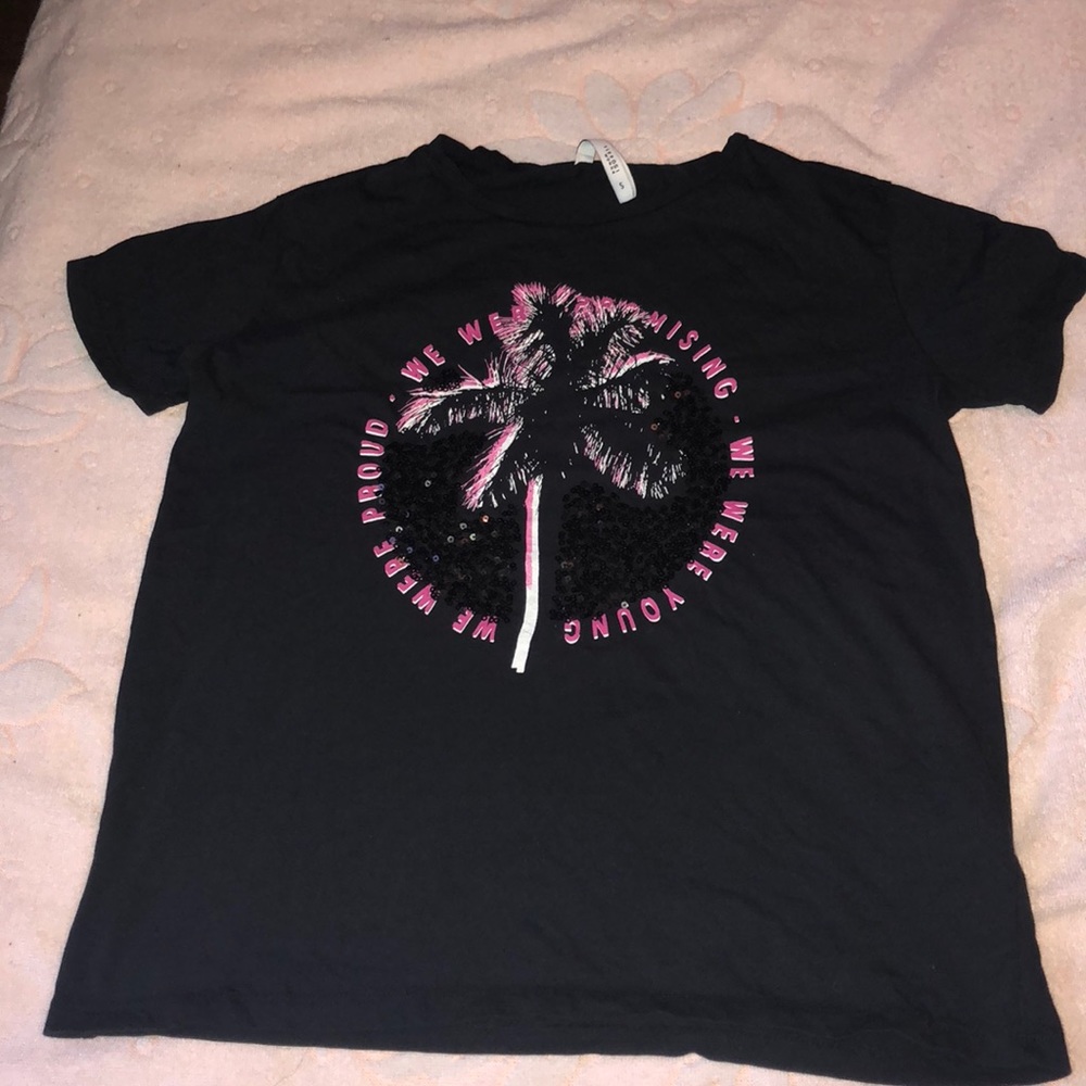 Sequin black T shirt